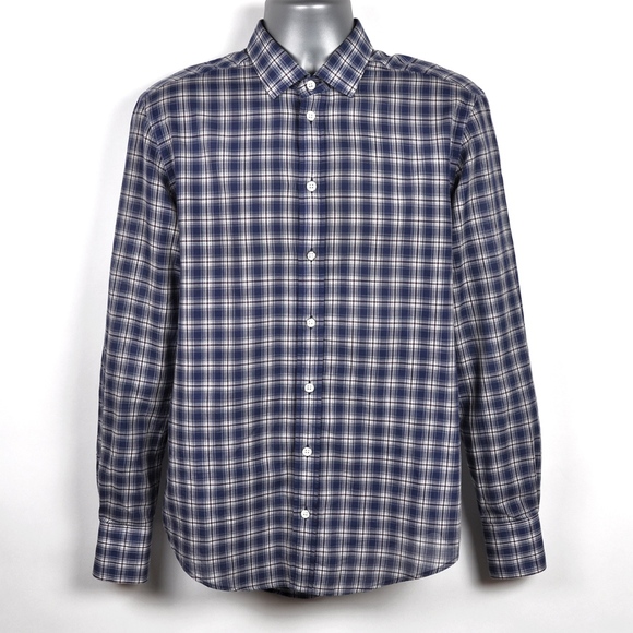 RAG & BONE Plaid Long Sleeve Shirt Men's Size 15.5 - Picture 2 of 7